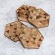 Hexagon Wooden Coasters for Home Decor - Pack of 4